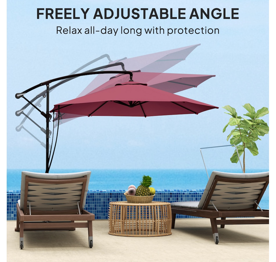 Image 993402_ALTMORE5.jpg, Product 993-402 / Price $129.99, Outsunny 9.5FT Cantilever Patio Umbrella from Outsunny on TSC.ca's Home & Garden department