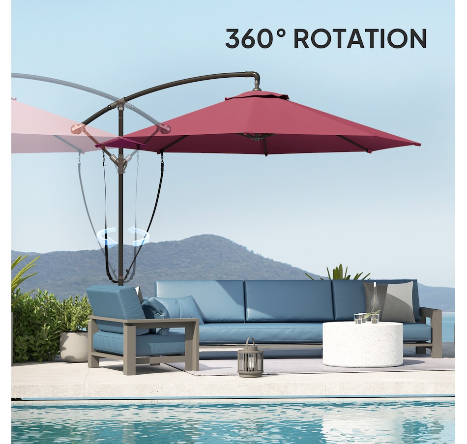 Image 993402_ALTMORE6.jpg, Product 993-402 / Price $129.99, Outsunny 9.5FT Cantilever Patio Umbrella from Outsunny on TSC.ca's Home & Garden department