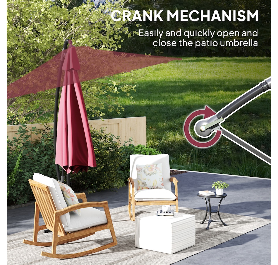 Image 993402_ALTMORE7.jpg, Product 993-402 / Price $129.99, Outsunny 9.5FT Cantilever Patio Umbrella from Outsunny on TSC.ca's Home & Garden department