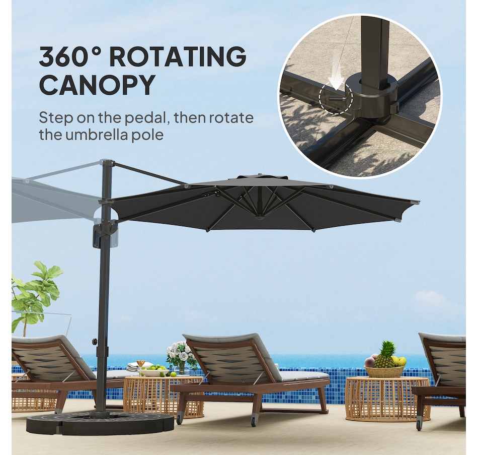 Image 993406_ALTMORE12.jpg, Product 993-406 / Price $209.99, Outsunny 10' Offset Patio Umbrella 360° Cantilever Umbrella from Outsunny on TSC.ca's Home & Garden department