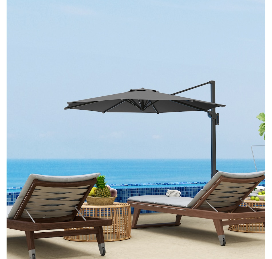 Image 993406_ALTMORE17.jpg, Product 993-406 / Price $209.99, Outsunny 10' Offset Patio Umbrella 360° Cantilever Umbrella from Outsunny on TSC.ca's Home & Garden department