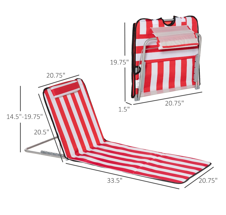 Image 993428_ALTMORE20.jpg, Product 993-428 / Price $64.99, Set of 2 Beach Lounge Chair Sun Lounger, Folding Ground Beach Mat, Beige from Outsunny on TSC.ca's Health & Fitness department
