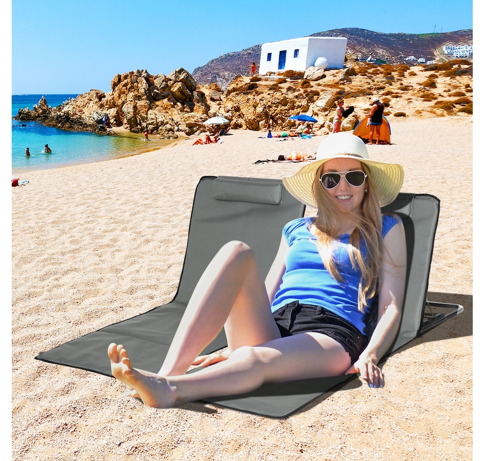 Image 993428_ALTMORE28.jpg, Product 993-428 / Price $64.99, Set of 2 Beach Lounge Chair Sun Lounger, Folding Ground Beach Mat, Beige from Outsunny on TSC.ca's Health & Fitness department