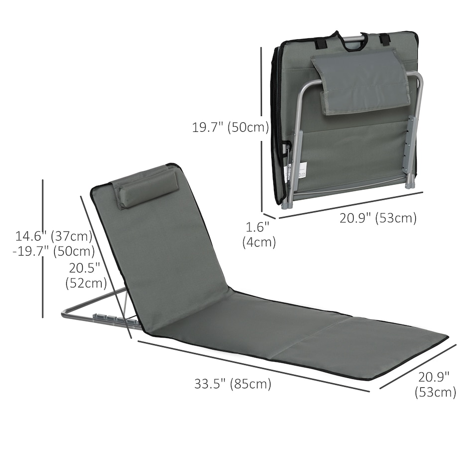 Image 993428_ALTMORE29.jpg, Product 993-428 / Price $64.99, Set of 2 Beach Lounge Chair Sun Lounger, Folding Ground Beach Mat, Beige from Outsunny on TSC.ca's Health & Fitness department
