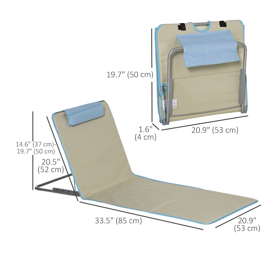 Image 993428_ALTMORE3.jpg, Product 993-428 / Price $64.99, Set of 2 Beach Lounge Chair Sun Lounger, Folding Ground Beach Mat, Beige from Outsunny on TSC.ca's Health & Fitness department