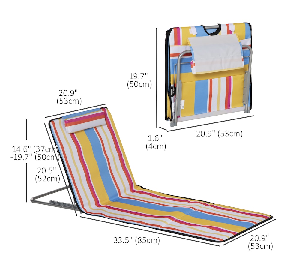 Image 993428_ALTMORE37.jpg, Product 993-428 / Price $64.99, Set of 2 Beach Lounge Chair Sun Lounger, Folding Ground Beach Mat, Beige from Outsunny on TSC.ca's Health & Fitness department