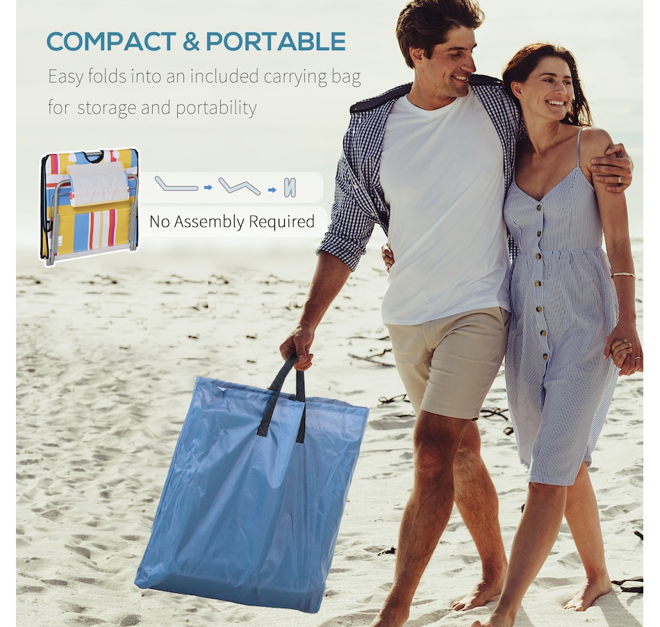 Image 993428_ALTMORE39.jpg, Product 993-428 / Price $64.99, Set of 2 Beach Lounge Chair Sun Lounger, Folding Ground Beach Mat, Beige from Outsunny on TSC.ca's Health & Fitness department