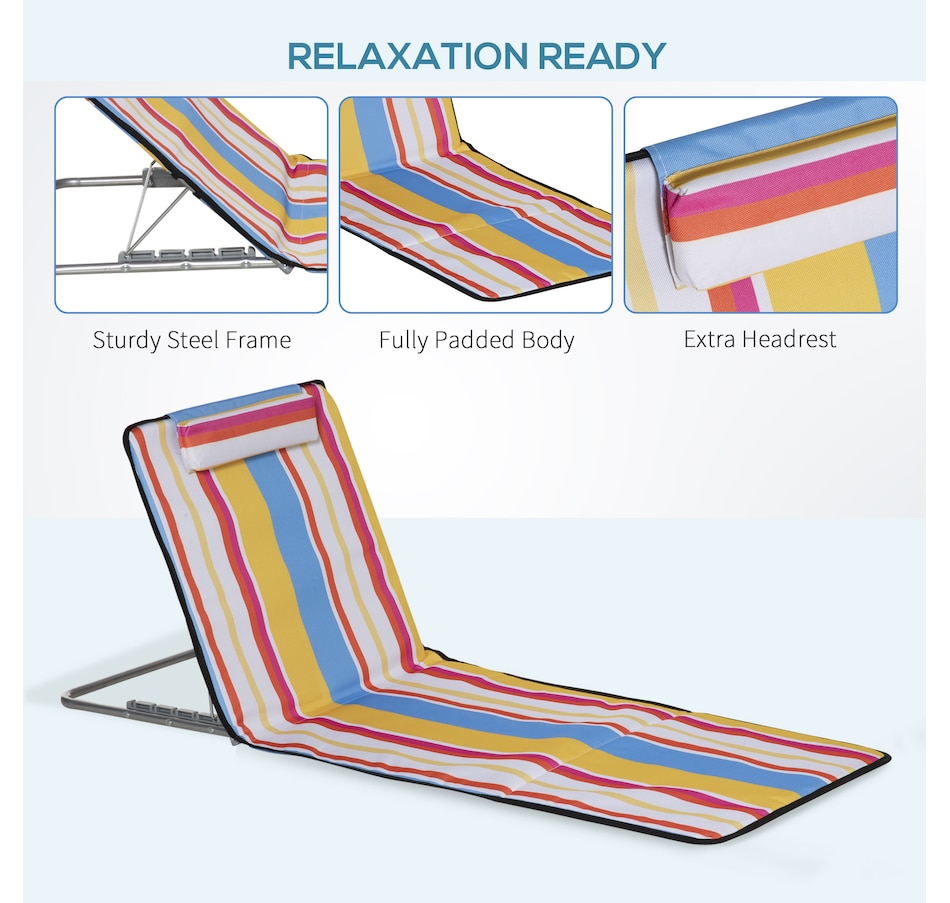 Image 993428_ALTMORE40.jpg, Product 993-428 / Price $64.99, Set of 2 Beach Lounge Chair Sun Lounger, Folding Ground Beach Mat, Beige from Outsunny on TSC.ca's Health & Fitness department
