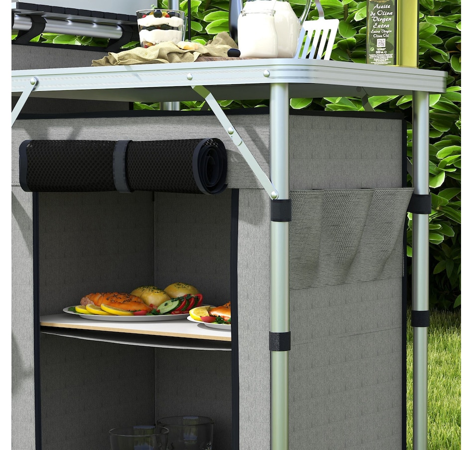 Image 993432_ALTMORE9.jpg, Product 993-432 / Price $154.99, Outsunny Folding Camping Kitchen Table with Storage from Outsunny on TSC.ca's Health & Fitness department