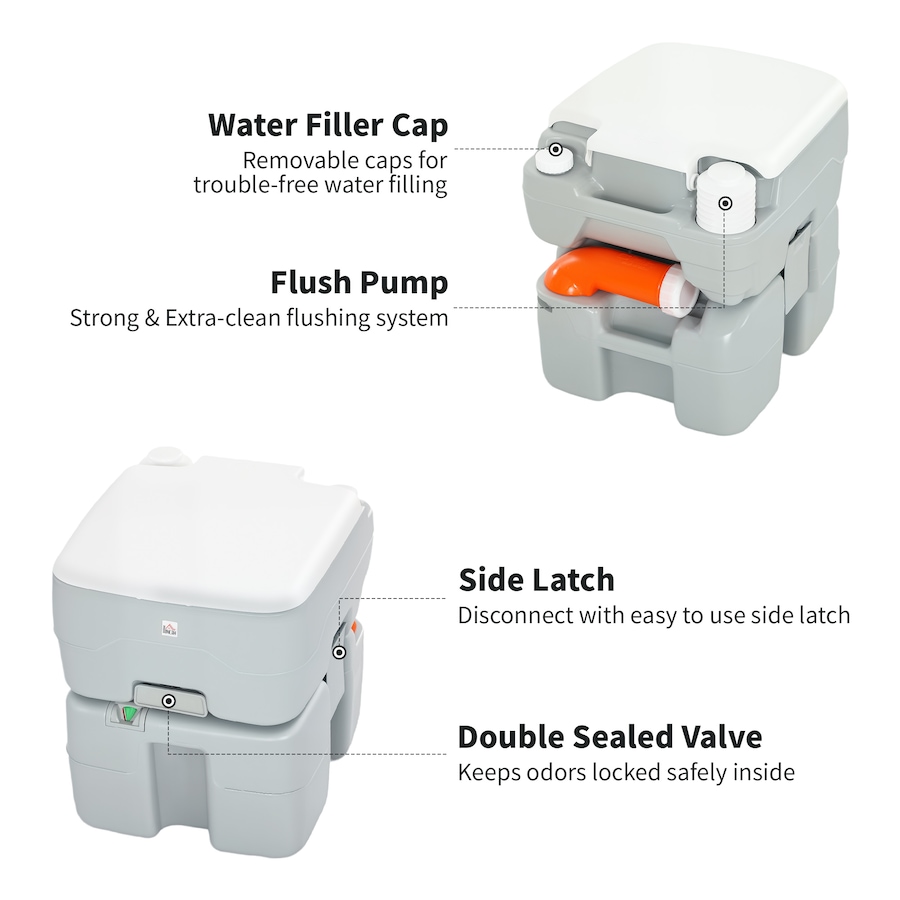 Image 993435_ALTMORE3.jpg, Product 993-435 / Price $109.99, HOMCOM Outdoor Portable Travel Toilet Flushable Tank from HOMCOM on TSC.ca's Health & Fitness department