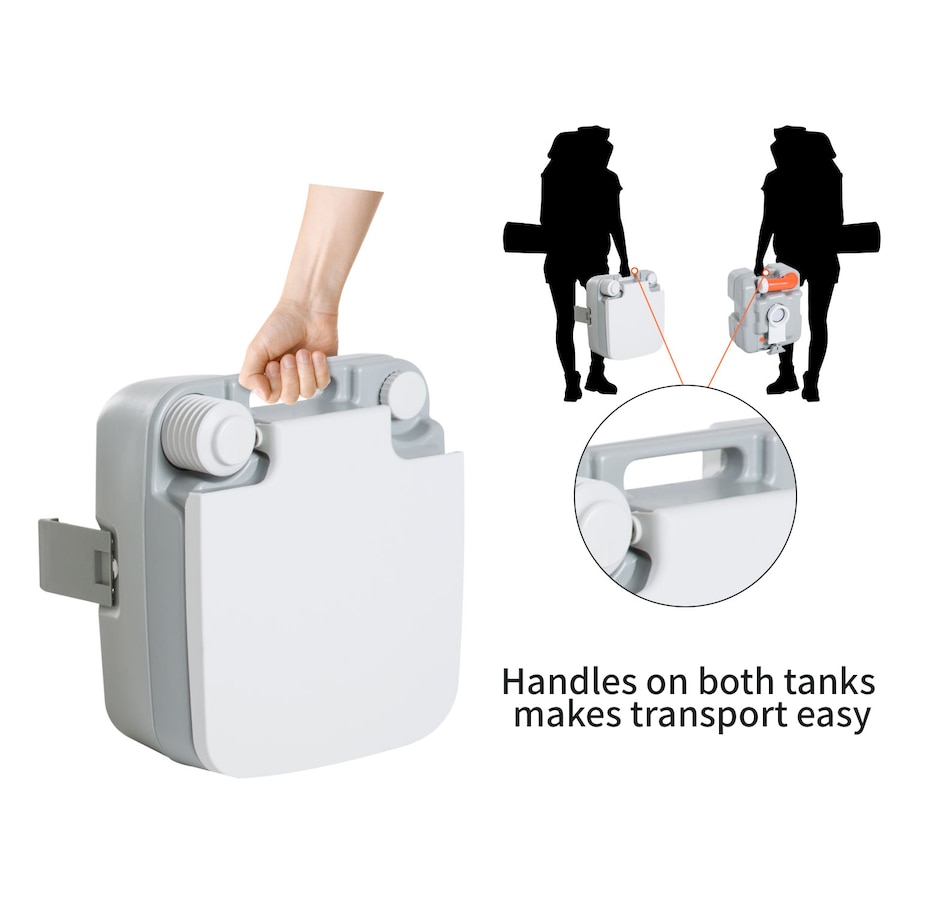 Image 993435_ALTMORE8.jpg, Product 993-435 / Price $114.99, HOMCOM Outdoor Portable Travel Toilet Flushable Tank from HOMCOM on TSC.ca's Health & Fitness department