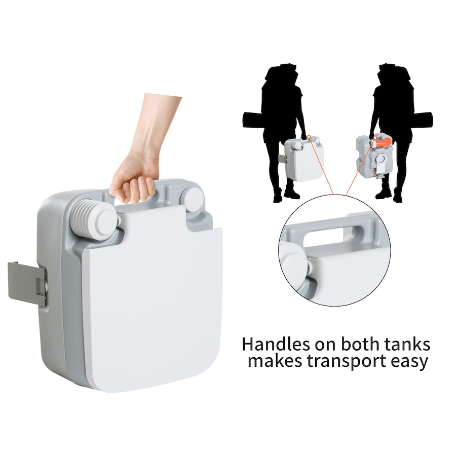 Image 993435_ALTMORE8.jpg, Product 993-435 / Price $109.99, HOMCOM Outdoor Portable Travel Toilet Flushable Tank from HOMCOM on TSC.ca's Health & Fitness department