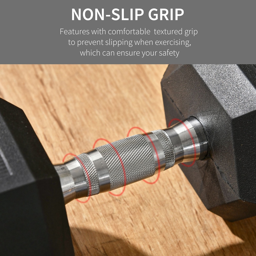 Image 993442_ALTMORE27.jpg, Product 993-442 / Price $53.99, Soozier 40lbs Rubber Hex Dumbbells Weight Dumbbell Hand Weight Barbell from Soozier on TSC.ca's Health & Fitness department