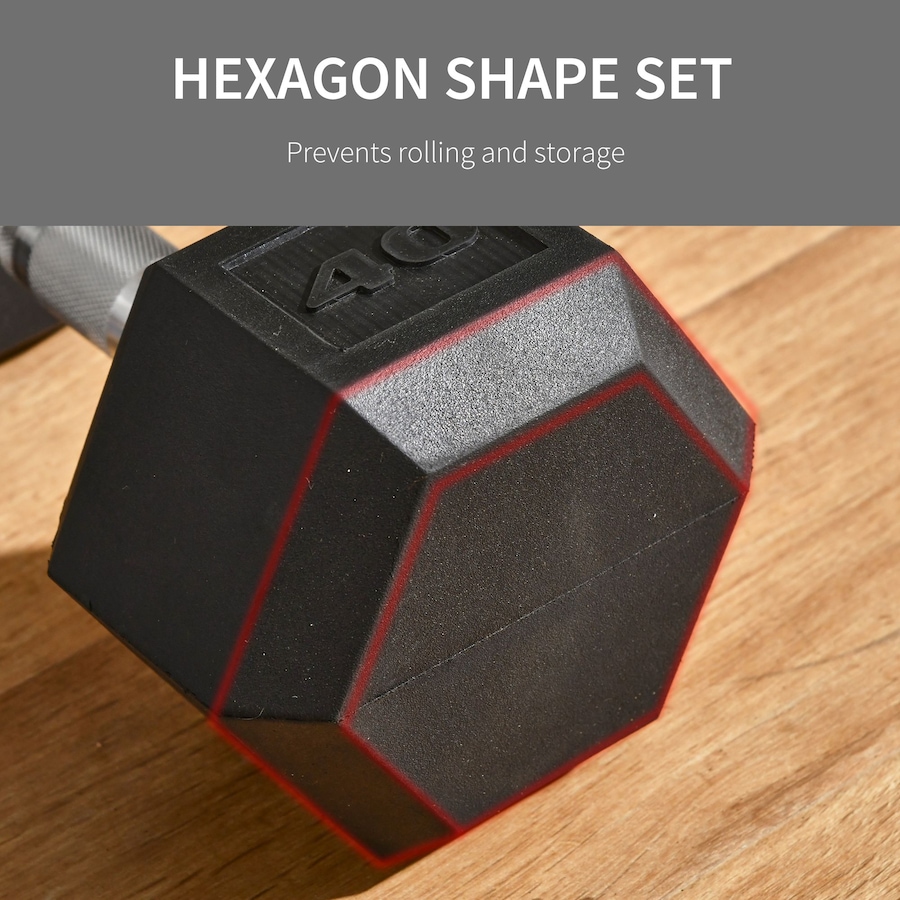 Image 993442_ALTMORE28.jpg, Product 993-442 / Price $53.99, Soozier 40lbs Rubber Hex Dumbbells Weight Dumbbell Hand Weight Barbell from Soozier on TSC.ca's Health & Fitness department