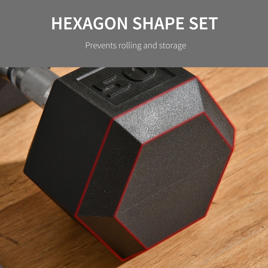 Image 993442_ALTMORE41.jpg, Product 993-442 / Price $53.99, Soozier 40lbs Rubber Hex Dumbbells Weight Dumbbell Hand Weight Barbell from Soozier on TSC.ca's Health & Fitness department