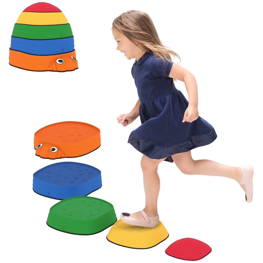Image 993460.jpg, Product 993-460 / Price $24.99, Qaba Ladybug Kids Balance Stepping Stones, Non-Slip Balance River Stones from Qaba on TSC.ca's Home & Garden department