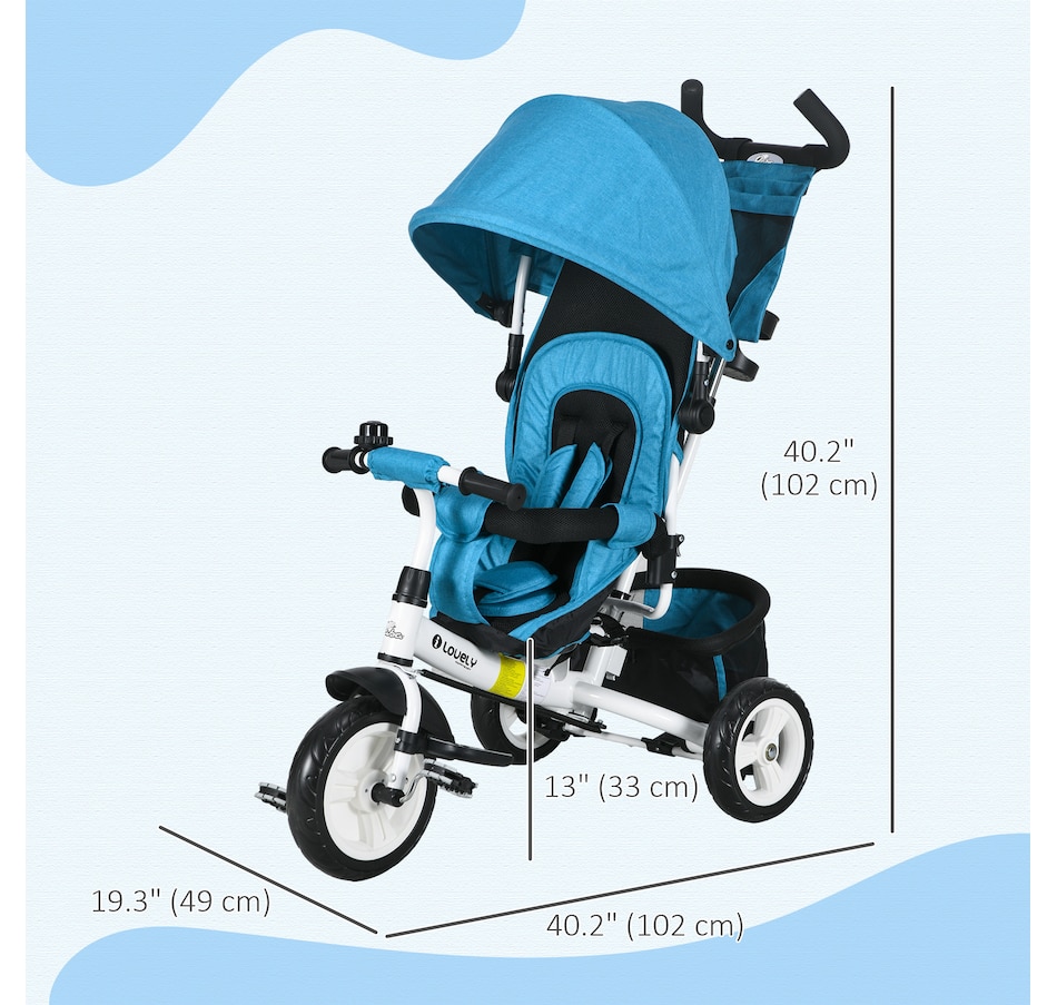 Image 993463_ALTMORE2.jpg, Product 993-463 / Price $139.99, Qaba 6 in 1 Tricycle for Toddler 1-5 Years with Parent-Push Handle, Blue from Qaba on TSC.ca's Toys & Hobbies department