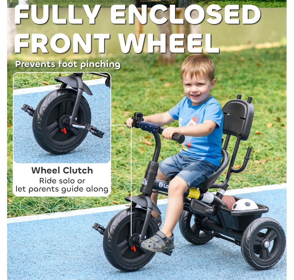 Image 993464_ALTMORE12.jpg, Product 993-464 / Price $98.99, Qaba 6 in 1 Kids Tricycle with Removable Handlebar and Canopy, Navy Blue from Qaba on TSC.ca's Toys & Hobbies department