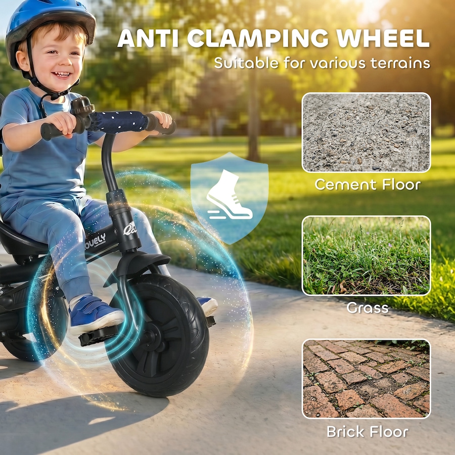 Image 993464_ALTMORE19.jpg, Product 993-464 / Price $109.99, Qaba 6 in 1 Kids Tricycle with Removable Handlebar and Canopy, Navy Blue from Qaba on TSC.ca's Toys & Hobbies department