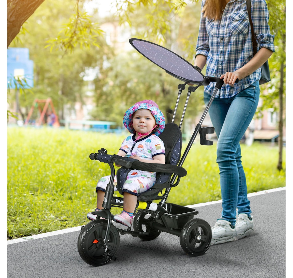 Image 993464_ALTMORE2.jpg, Product 993-464 / Price $98.99, Qaba 6 in 1 Kids Tricycle with Removable Handlebar and Canopy, Navy Blue from Qaba on TSC.ca's Toys & Hobbies department