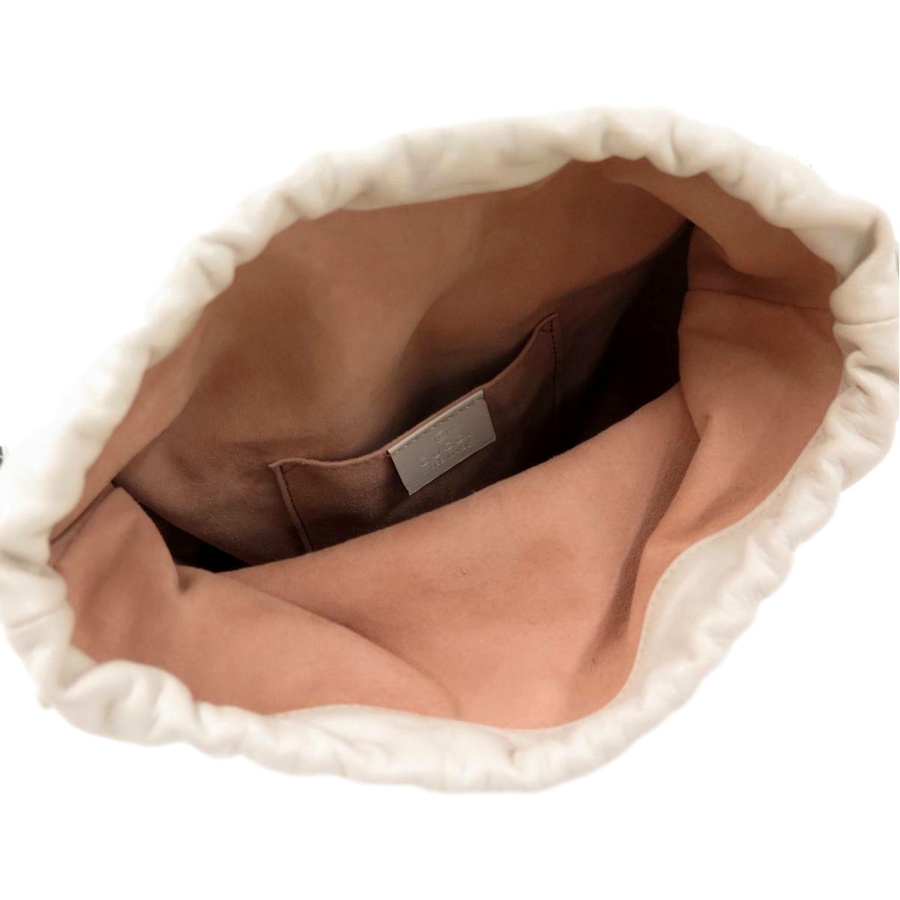 Image 993480_ALTMORE2.jpg, Product 993-480 / Price $3,657.00, Gucci 1955 Horsebit White Leather Bucket Bag Drawstring Crossbody from Gucci on TSC.ca's Fashion department