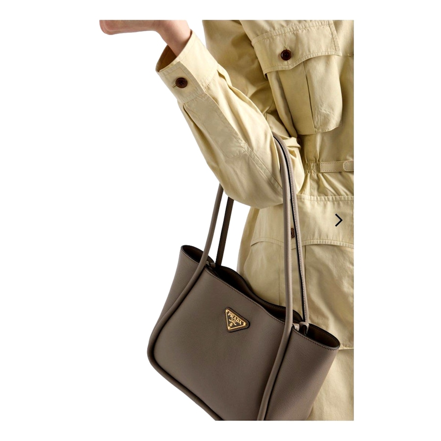 Image 993482_ALTMORE12.jpg, Product 993-482 / Price $5,088.00, Prada Soft Grain Leather Argilla Gray Small Shopping Shoulder Tote from Prada on TSC.ca's Fashion department