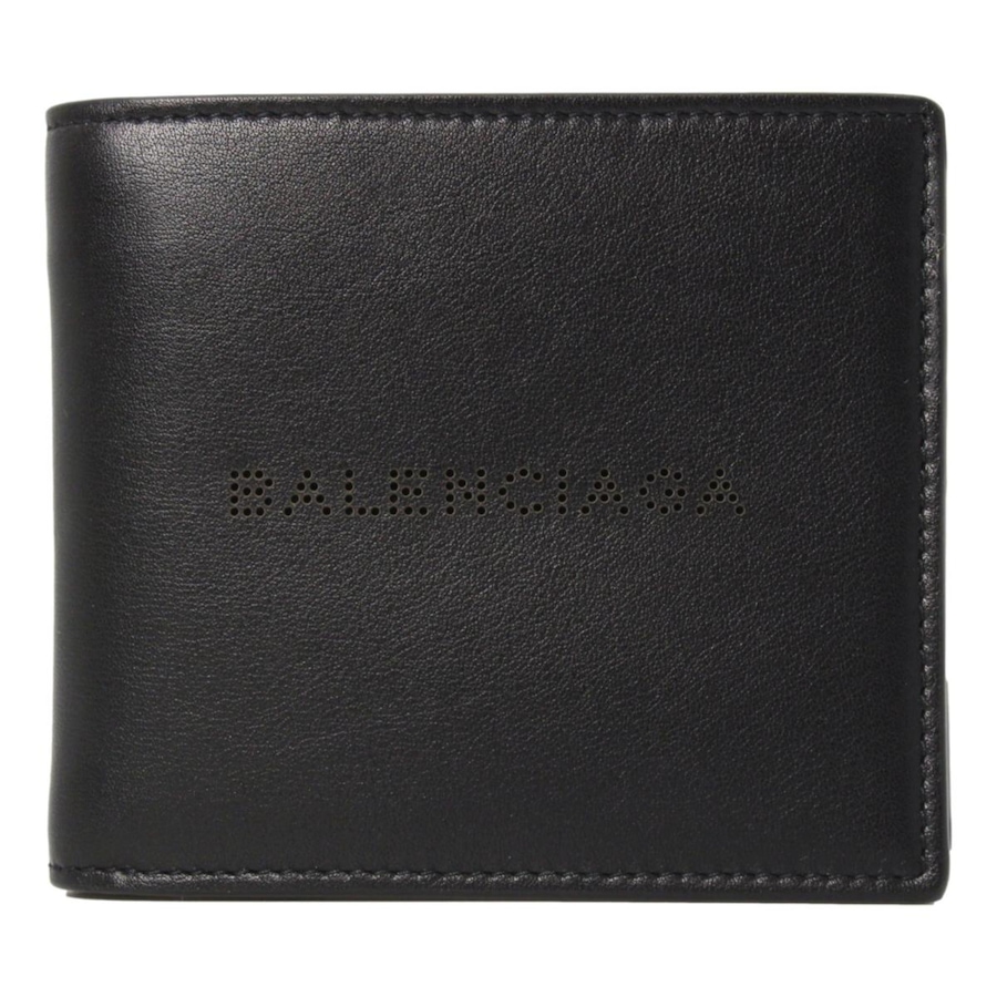Image 993489_ST01.jpg, Product 993-489 / Price $628.00, Balenciaga Cash Black Calfskin Leather Perforated Bifold Wallet from Balenciaga on TSC.ca's Fashion department