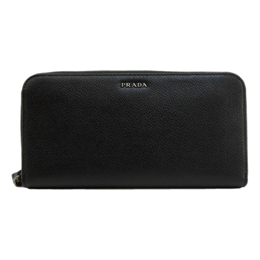Image 993497_ST01.jpg, Product 993-497 / Price $1,582.00, Prada Vitello Grain Long Black and Grey Zip Around Continental Wallet from Prada on TSC.ca's Fashion department