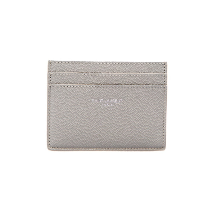 Image 993509_ST01.jpg, Product 993-509 / Price $628.00, Saint Laurent Grey Grain de Poudre Leather Credit Card Case Wallet from Yves Saint Laurent on TSC.ca's Fashion department