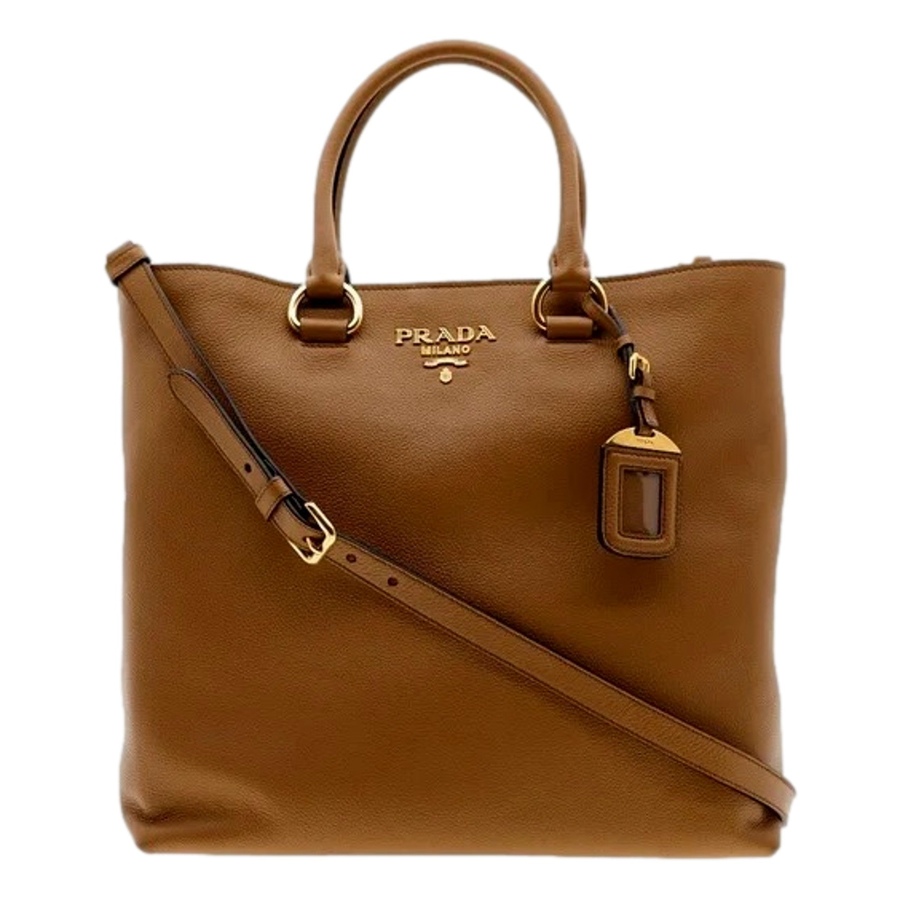 Image 993512_ST01.jpg, Product 993-512 / Price $4,349.00, Prada Caramel Brown Vitello Phenix Leather Shopping Tote Bag from Prada on TSC.ca's Fashion department