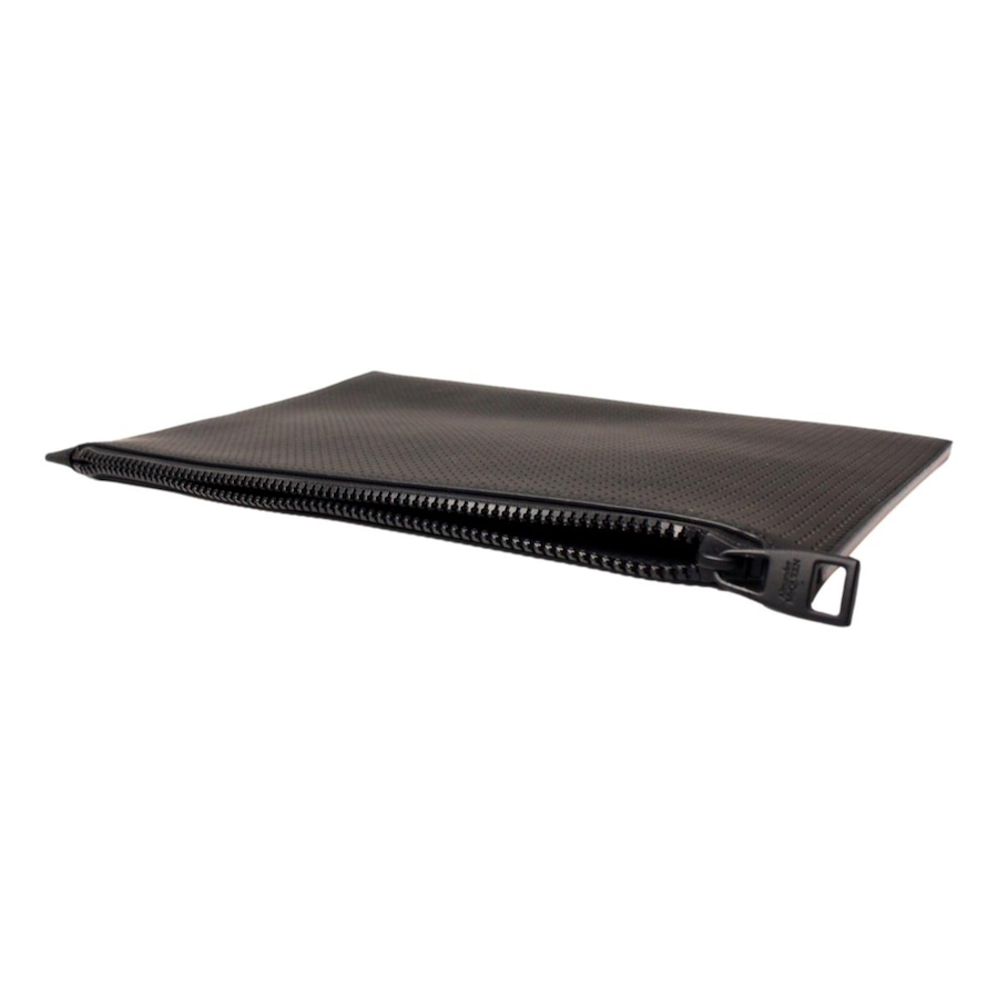 Image 993534_ALTMORE8.jpg, Product 993-534 / Price $875.00, Alexander McQueen Black Leather Perforated Flat Pouch from Alexander McQueen on TSC.ca's Fashion department