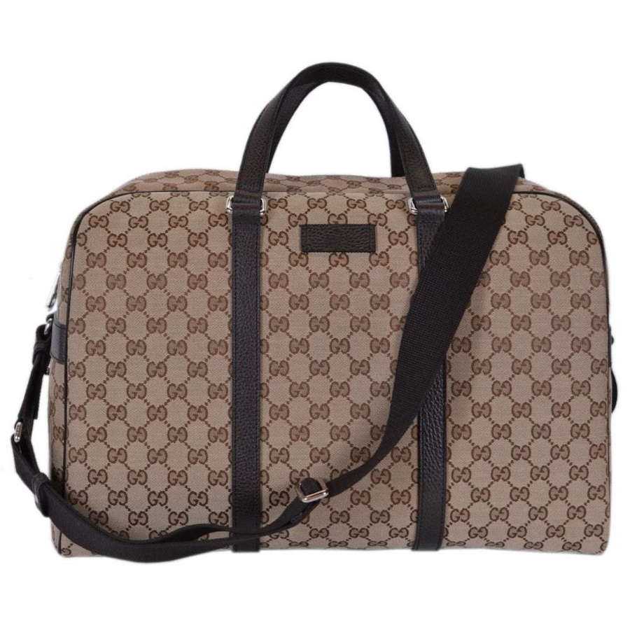 Image 993538_ALTMORE8.jpg, Product 993-538 / Price $3,737.00, Gucci Large GG Logo Beige Canvas Brown Leather Strap Duffle Bag from Gucci on TSC.ca's Fashion department