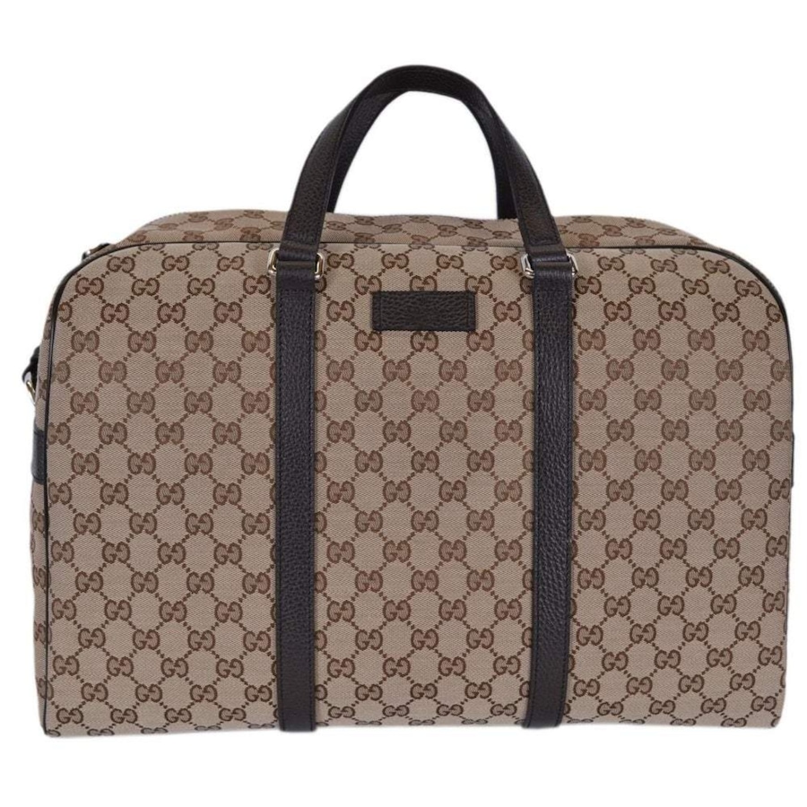 Image 993538_ST01.jpg, Product 993-538 / Price $3,737.00, Gucci Large GG Logo Beige Canvas Brown Leather Strap Duffle Bag from Gucci on TSC.ca's Fashion department