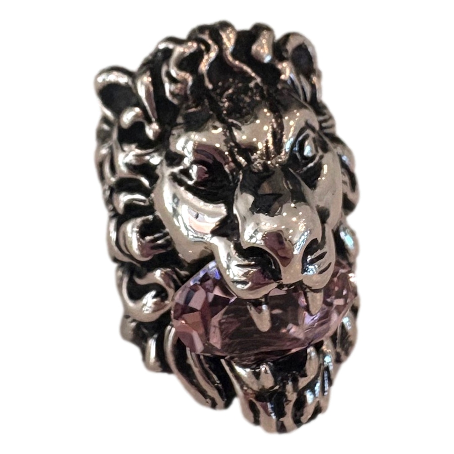 Image 993553_ALTMORE11.jpg, Product 993-553 / Price $676.00, Gucci Lion Head Silver Ring with Light Pink Crystal Size 10 from Gucci on TSC.ca's Fashion department