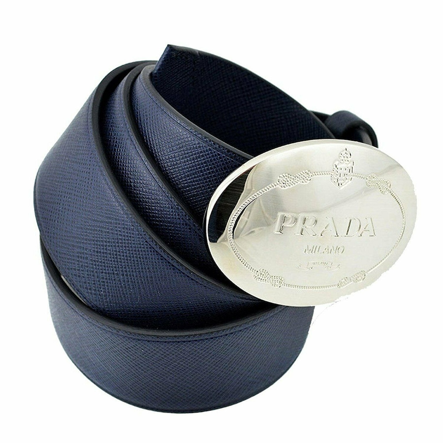 Image 993586_ALTMORE4.jpg, Product 993-586 / Price $1,193.00, Prada Men’s Navy Saffiano Leather Belt 90/36 from Prada on TSC.ca's Fashion department