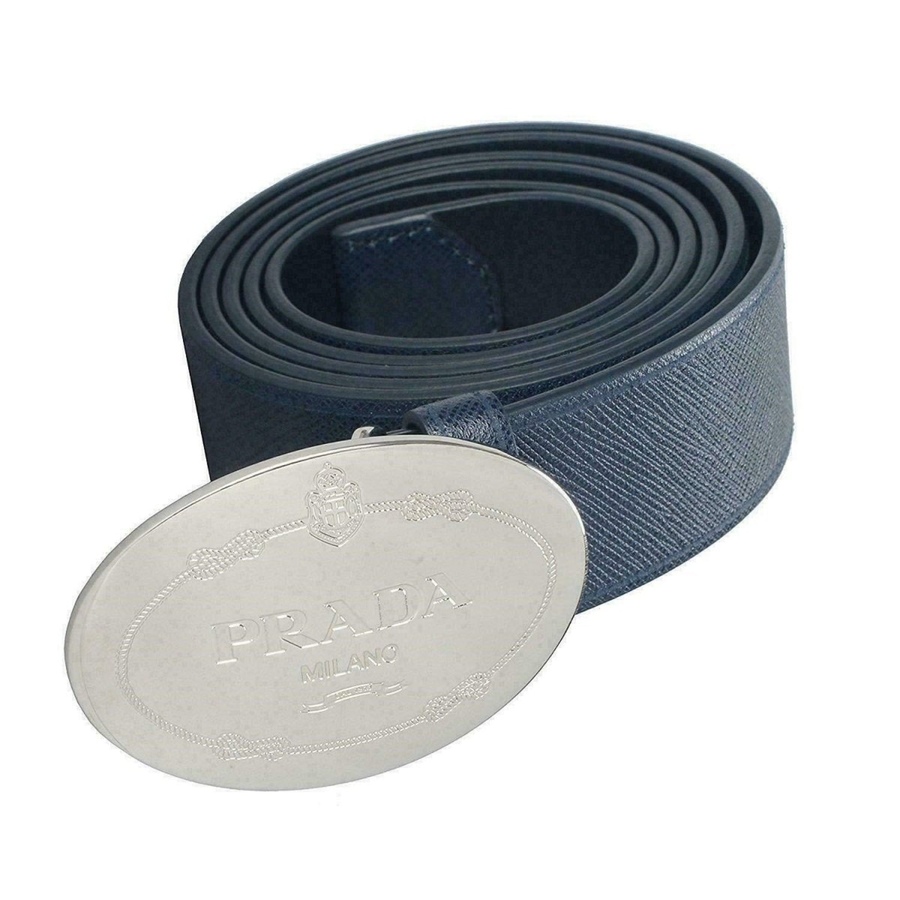 Image 993586_ST01.jpg, Product 993-586 / Price $1,193.00, Prada Men’s Navy Saffiano Leather Belt 90/36 from Prada on TSC.ca's Fashion department