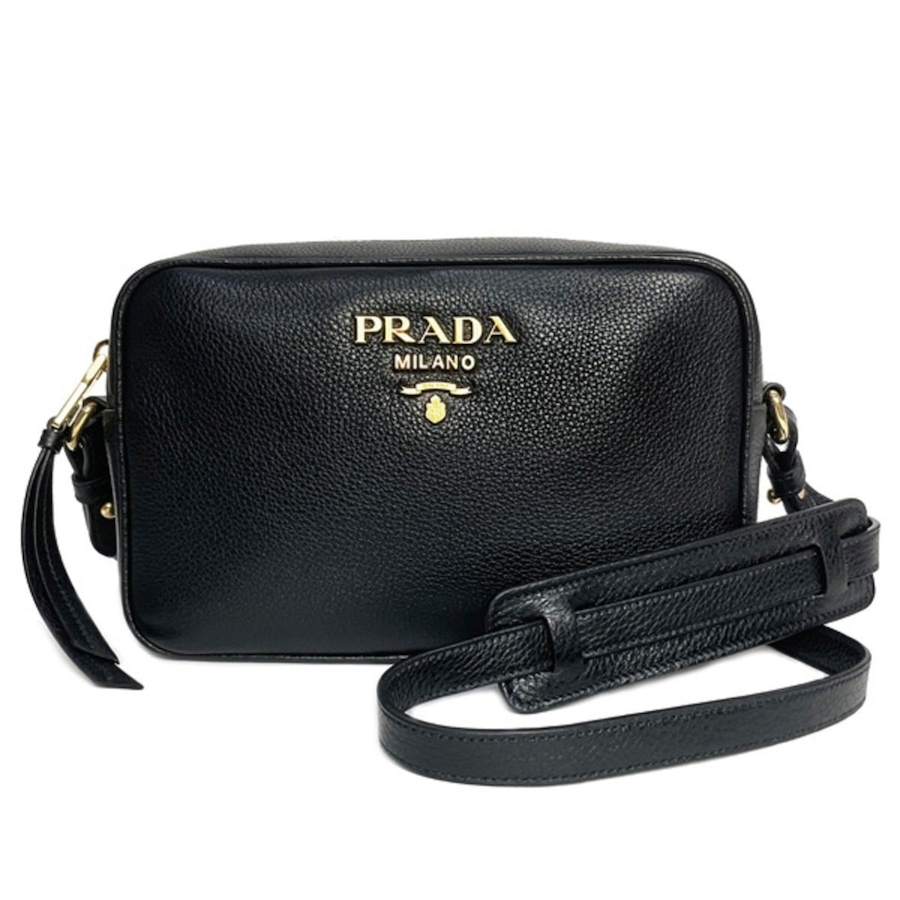 Image 993605_ALTMORE7.jpg, Product 993-605 / Price $3,498.00, Prada Vitello Phenix Black Leather Gold Logo Camera Crossbody Bag from Prada on TSC.ca's Fashion department