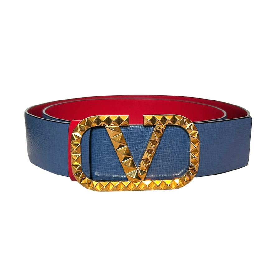 Image 993610_ST01.jpg, Product 993-610 / Price $1,423.00, Valentino Garavani VLogo Stud Reversible Leather Belt Gray Red Size 95 from Valentino Garavani on TSC.ca's Fashion department