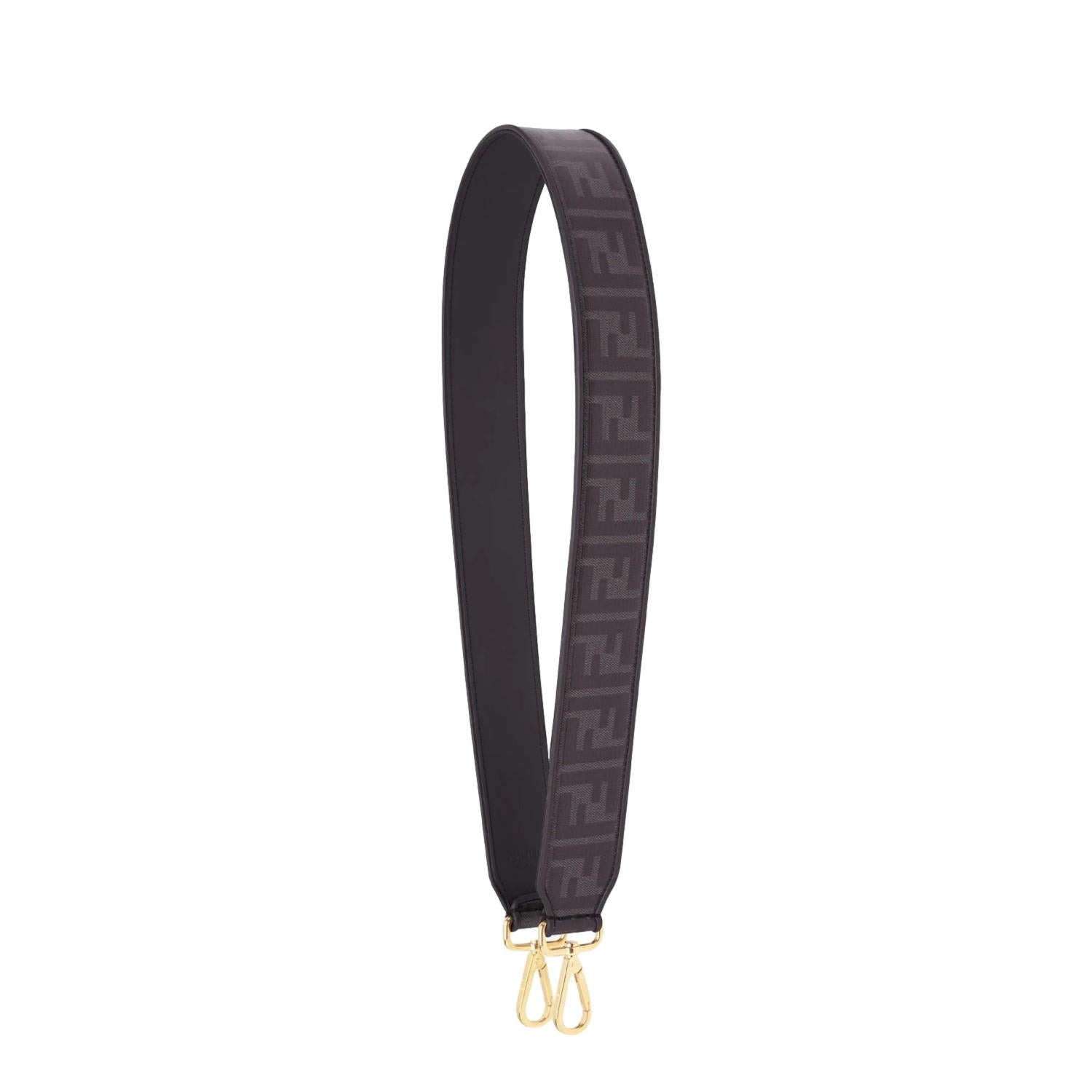 Fendi Strap You FF Zucca Black Glazed Canvas Shoulder Strap - TSC.ca