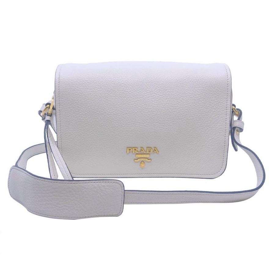 Image 993670_ST01.jpg, Product 993-670 / Price $4,452.00, Prada Ivory Vitello Phenix Leather Flap Crossbody Bag from Prada on TSC.ca's Fashion department