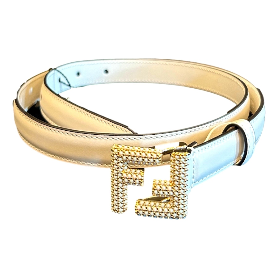 Image 993676_ALTMORE5.jpg, Product 993-676 / Price $930.00, Fendi FF Studded Skinny Ivory Latte Belt Size 85 from Fendi on TSC.ca's Fashion department