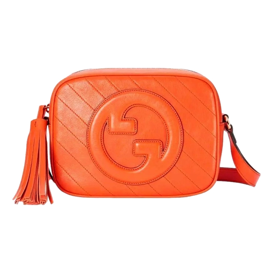 Image 993694_ST01.jpg, Product 993-694 / Price $3,578.00, Gucci Blondie GG Patch Orange Leather Camera Crossbody Bag Diagonal Stitching from Gucci on TSC.ca's Fashion department