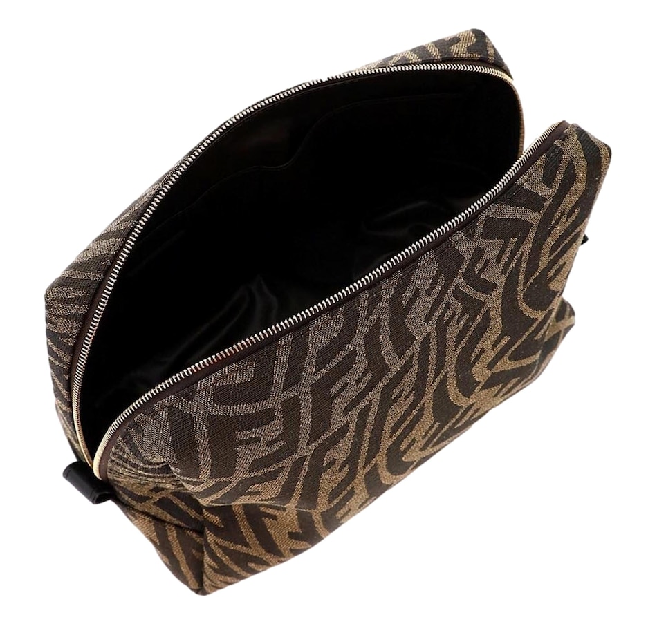 Image 993732_ALTMORE2.jpg, Product 993-732 / Price $867.00, Fendi FF Vertigo Brown Canvas Small Travel Beauty Pouch Clutch Bag from Fendi on TSC.ca's Fashion department