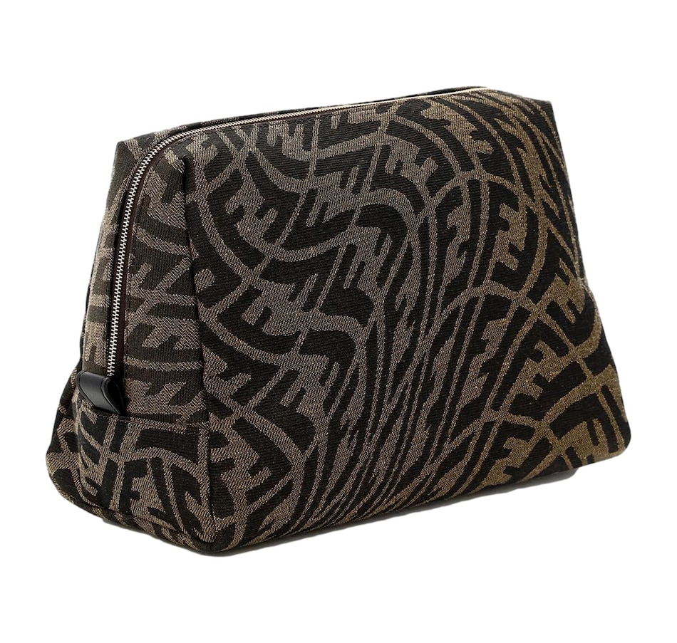 Image 993732_ALTMORE3.jpg, Product 993-732 / Price $867.00, Fendi FF Vertigo Brown Canvas Small Travel Beauty Pouch Clutch Bag from Fendi on TSC.ca's Fashion department