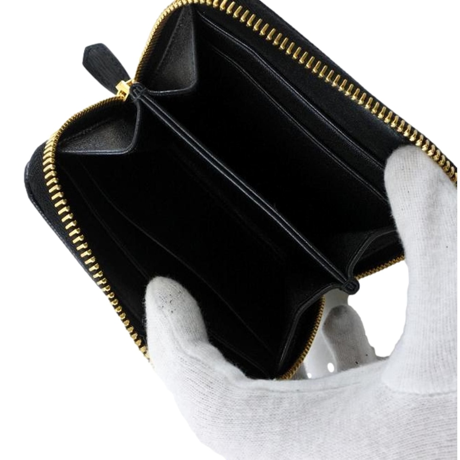 Image 994233_ALTMORE2.jpg, Product 994-233 / Price $1,352.00, Prada Black Vitello Move Leather Gold Zip Coin Purse Wallet from Prada on TSC.ca's Fashion department