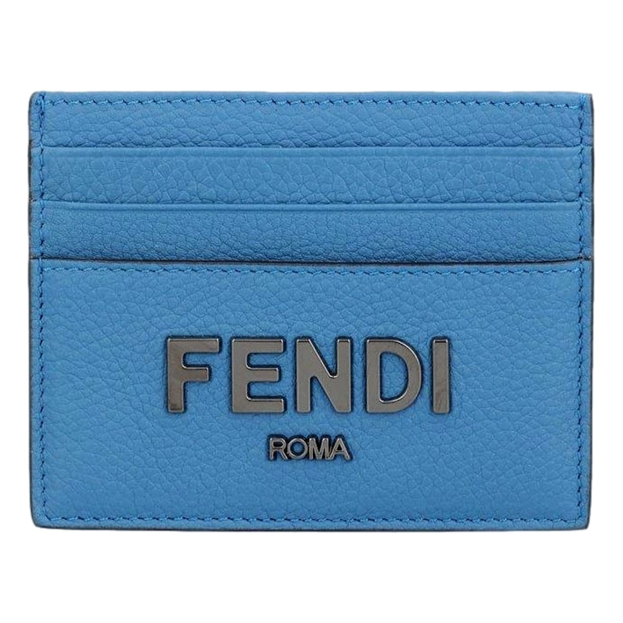 Image 994239_ST01.jpg, Product 994-239 / Price $676.00, Fendi Signature Fiordaliso Blue Grained Leather Card Case Wallet from Fendi on TSC.ca's Fashion department