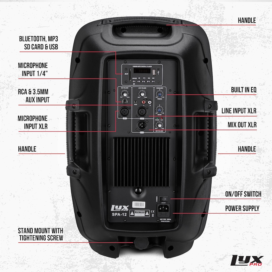 Image 994254_ALTMORE23.jpg, Product 994-254 / Price $159.99 - $299.99, LyxPro Portable PA Speaker Powered, PA System with Equalizer SD Slot & Built-in Bluetooth from LyxPro on TSC.ca's Electronics department