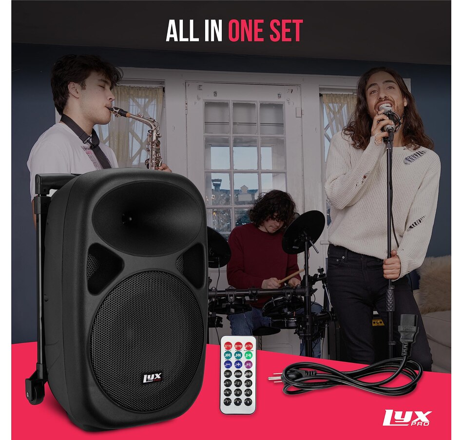 Image 994255_ALTMORE28.jpg, Product 994-255 / Price $179.99 - $389.99, LyxPro Rechargeable Battery PA Speaker, PA System W/Equalizer SD Slot & Built-in Bluetooth from LyxPro on TSC.ca's Electronics department