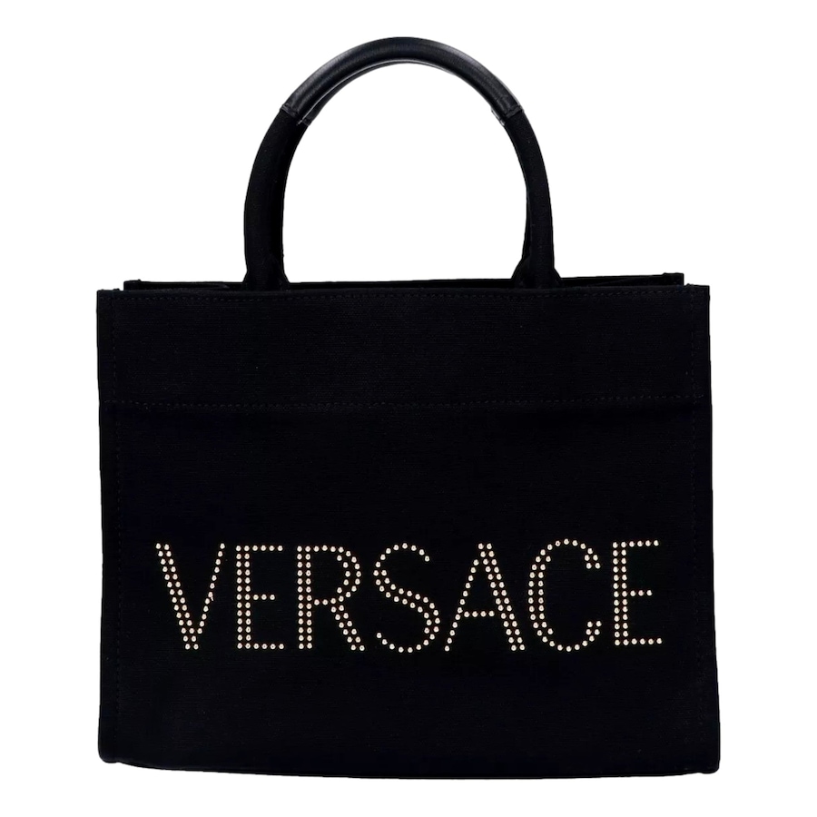 Image 994273_ST01.jpg, Product 994-273 / Price $2,147.00, Versace Mini Tote Bag Nero Black Canvas Studded Logo Crossbody from Versace on TSC.ca's Fashion department