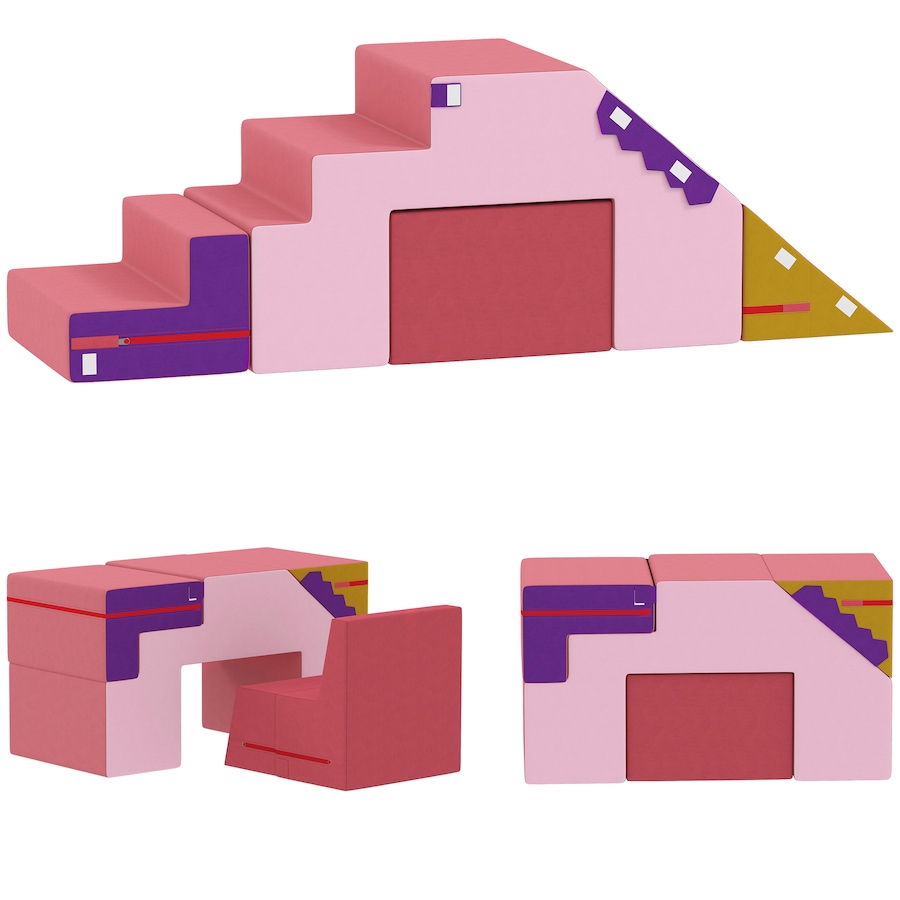 Image 994385.jpg, Product 994-385 / Price $108.99, Qaba Climbing Foam Blocks for Toddlers, 2-Piece Soft Play Foam, Pink from Qaba on TSC.ca's Home & Garden department